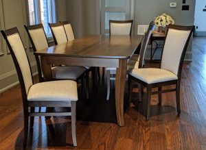 French Curve Solid Wood Dining Table - Solid Wood Leg Table 01-08