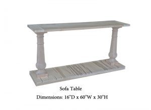 Balustrade sofa table-solid wood