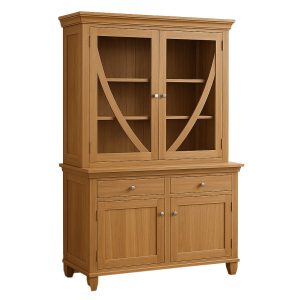 Art Deco Solid Wood Buffet and Hutch | Handcrafted Custom Dining Storage 00-00