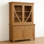 Art Deco Solid Wood Buffet and Hutch | Handcrafted Custom Dining Storage 00-03