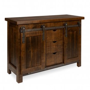 Bar Board Solid Wood Buffet | Rustic Sideboard with Sliding Doors 00-00