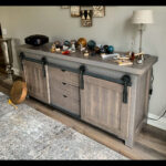 Bar Board Solid Wood Buffet | Rustic Sideboard with Sliding Doors 01-03