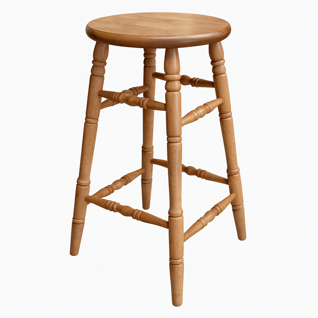 Barrel Bar Stool | Solid Wood Backless Stool 00-00