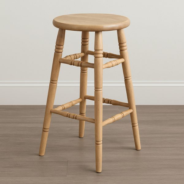 Barrel Bar Stool | Solid Wood Backless Stool 01-01