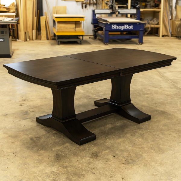 Geometric Pedestal Base Of Contempo Solid Wood Dining Table, Handcrafted In Maple With Clean Modern Lines.00