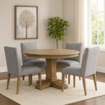 Contempo Solid Wood Dining Table | Custom Round Table 01-00
