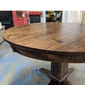 Danish round table-single pedestal-solid wood-02