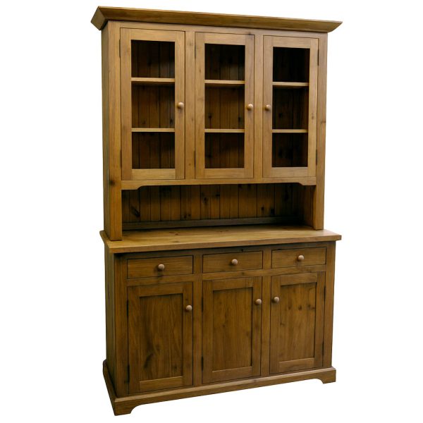 Farmhouse Solid Wood Buffet And Hutch | Handcrafted Rustic Dining Storage 00-02