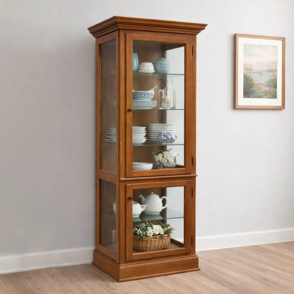 Legacy Solid Wood Display Cabinet | Handcrafted Hardwood Showcase 00-06