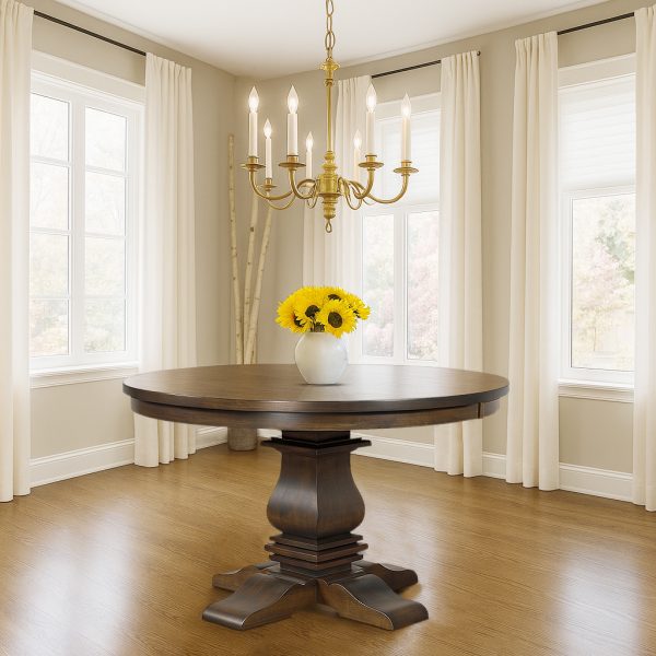 Mediterranean Solid Wood Dining Table | Custom Round Table 01-03