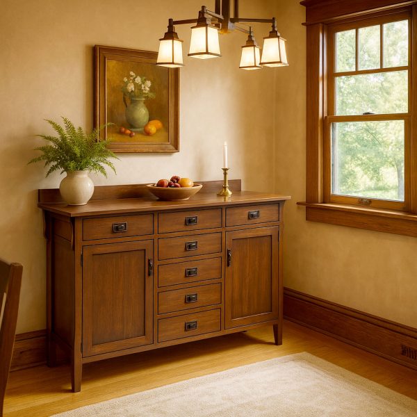 Mission Solid Wood Sideboard | Handcrafted Custom Mission Sideboard 01-02