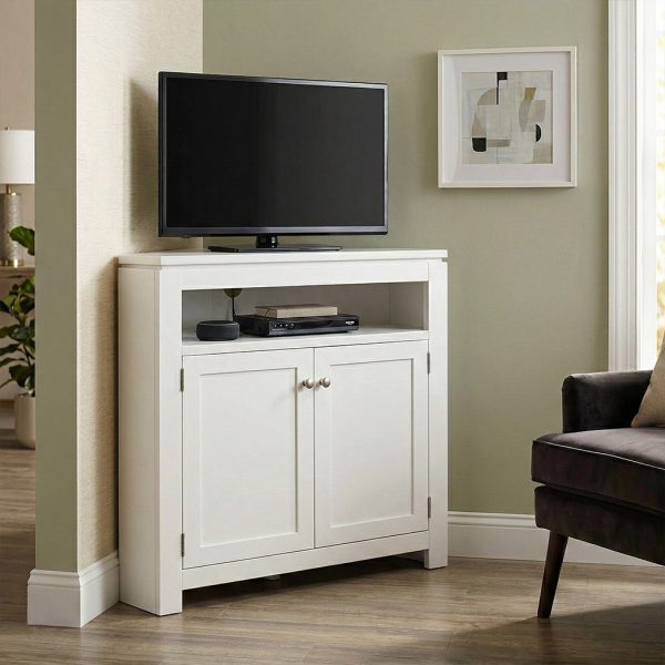 Newport Solid Wood Corner Tv Unit | Hardwood Media Cabinet 01-02