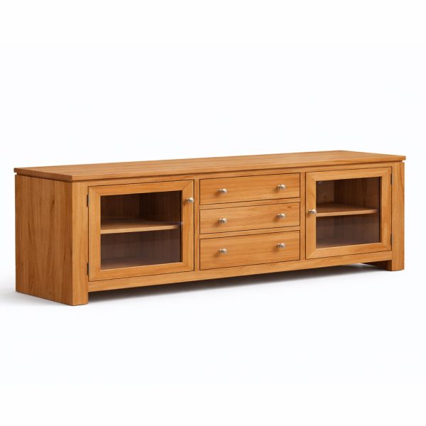 Newport Modern Tv Table | Solid Wood Entertainment Media Console 00-02