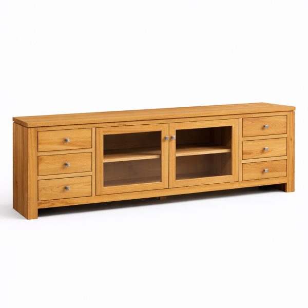 Newport Modern Tv Table | Solid Wood Entertainment Media Console 00-03
