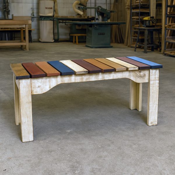 Rainbow Solid Wood Bench | Custom Vintage Bench 01-01