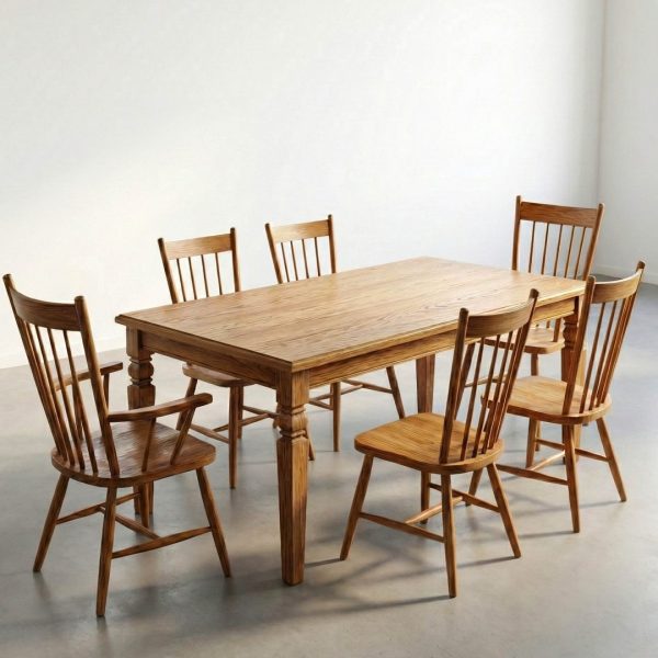 Rustic Farmhouse Solid Wood Dining Set 00-00
