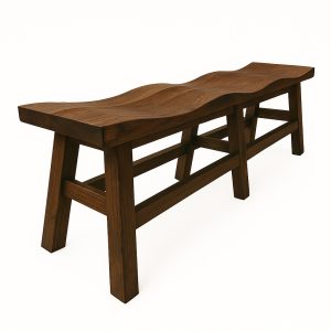 Saddle Solid Wood Bench | Custom Dining Bench 00-01