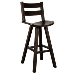 Saddle Ladder Back Bar Stool | Solid wood Saddle Stool with Back 00-00
