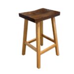 Saddle Bar Stool | Handcrafted Solid Wood Stool 00-00