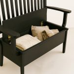 Slat Back Solid Wood Storage Bench | Custom Solid Wood Bench 02-03