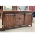 Bar Board Solid Wood Buffet | Rustic Sideboard with Sliding Doors 04-00
