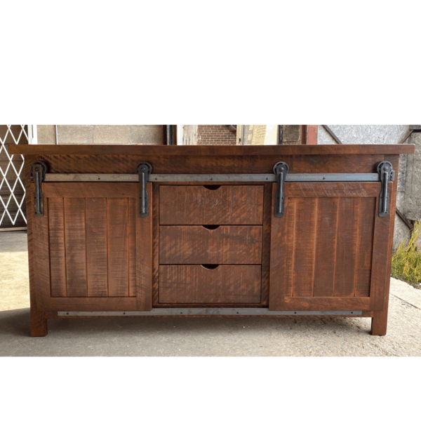 Bar Board Solid Wood Buffet | Rustic Sideboard With Sliding Doors 04-01