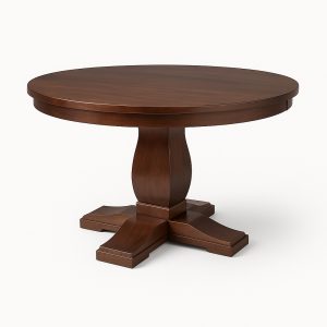 Valencia Solid Wood Round Dining Table | Handcrafted Custom Extendable Table 00-01