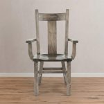 Wide Slat Back Solid Wood Arm Chair | Handcrafted Rustic Chair 00-02