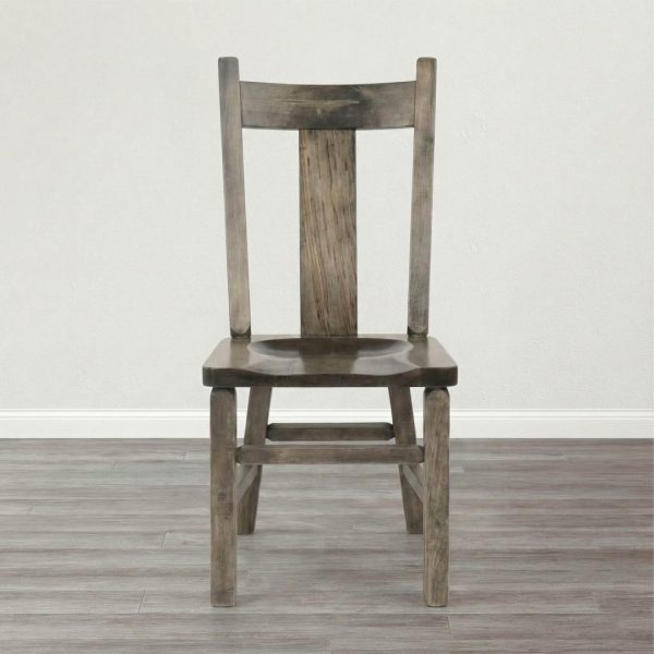 Wide Slat Back Solid Wood Chair | Custom Dining Chair 00-02