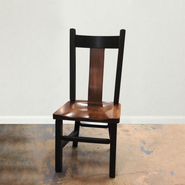 Wide Slat Back Solid Wood Chair | Custom Dining Chair 00-03