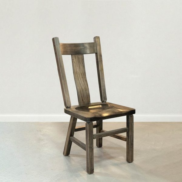 Wide Slat Back Solid Wood Chair | Custom Dining Chair 00-04