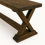 Solid Wood X Base Bench | Custom Rustic Dining Bench 00-03