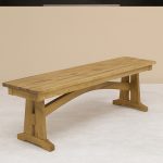 Golden Gate Solid Wood Bench | Custom Trestle Bench 01-01