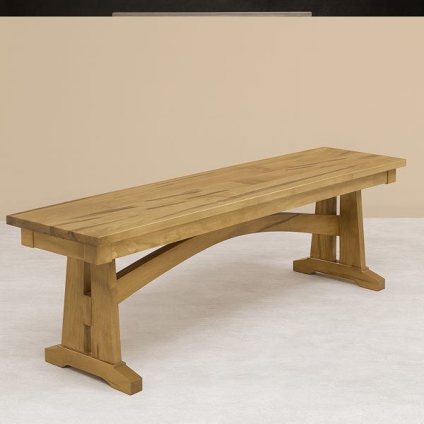 Golden Gate Solid Wood Bench | Custom Trestle Bench 01-01