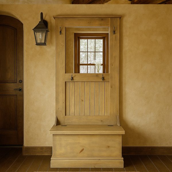 Hallway Solid Wood Bench | Vintage Entryway Storage Bench 01-02