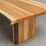 Solid Wood Pillar Live Edge Dining Table 01-03