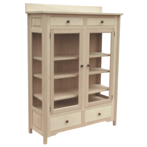 solid wood handcrafted Mission Display Cabinet-01