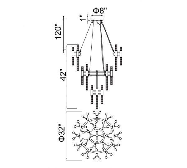 Orgue 123-Light Chandelier - Image 4