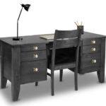 Solid wood Victor Black Office Desk - Handcrafted Credenza Desk 00-01