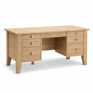 Victor Black Solid Wood Office Desk | Handmade Executive Desk 00-00