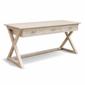Solid Wood X-Base Writing Desk | Modern Handcrafted Office Desk 00-00
