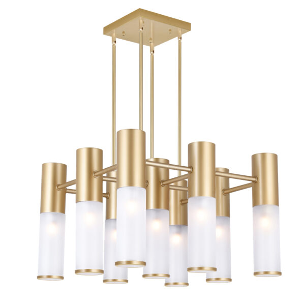 Golden Pipe Chandelier | LED Pendant 16L-01