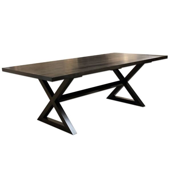 Solid wood modern x-base table-hadncrafted-01