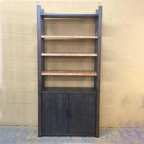 Industrial Solid Wood Bookcase | Custom Wood Shelf 01-02