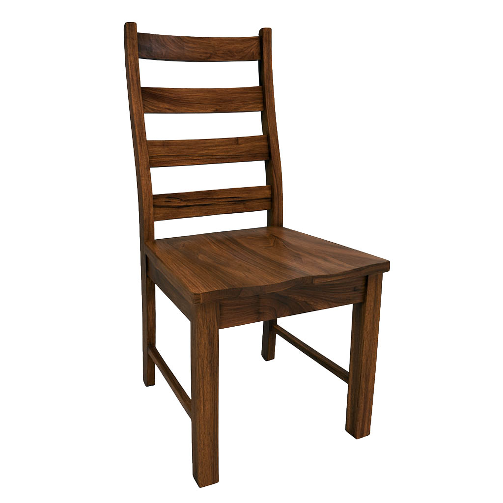Mini Ladder Back Solid Wood Side Chair – Custom Rustic Dining Chair 00-00