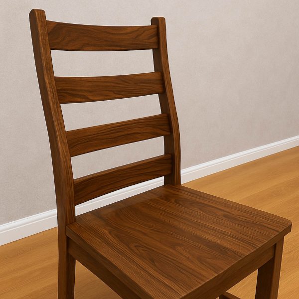 Mini Ladder Back Solid Wood Side Chair – Custom Rustic Dining Chair 00-03