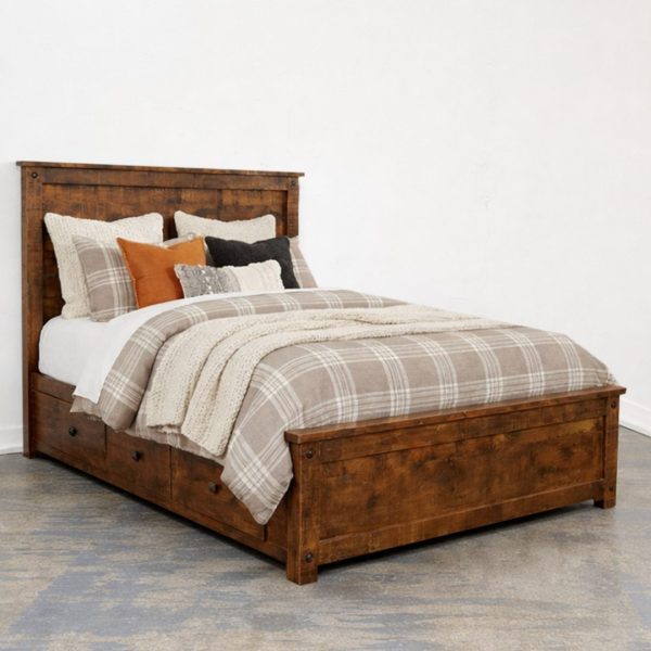 Adirondack Solid Wood Storage Bed | Canadian Rustic Condo Bed 00-03