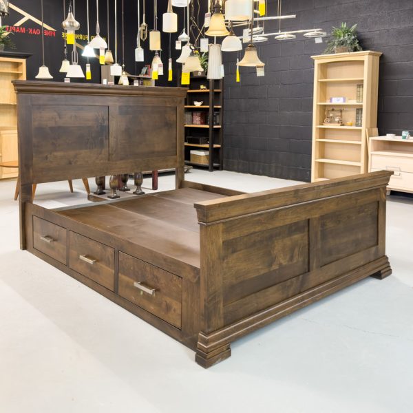 Manhattan Solid Wood Storage Bed | Custom Canadian Wood Bed 04-01