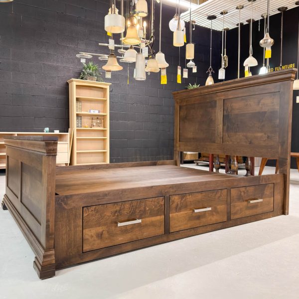 Manhattan Solid Wood Storage Bed | Custom Canadian Wood Bed 04-02