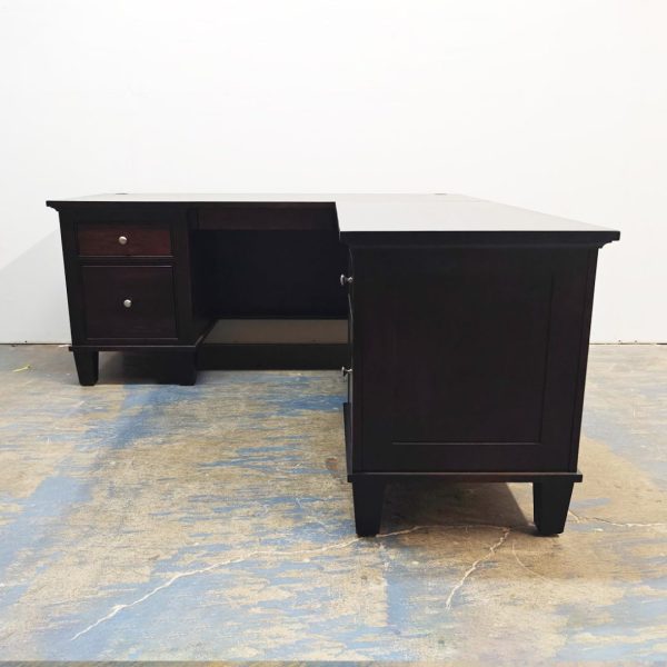 Brooklyn Solid Wood Corner Desk With Hutch | L-Desk 03-02